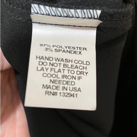 Amanda Uprichard Women's‎ Medium Black Pull Over Shift Dress Cap Sleeves V Neck - Picture 5 of 6